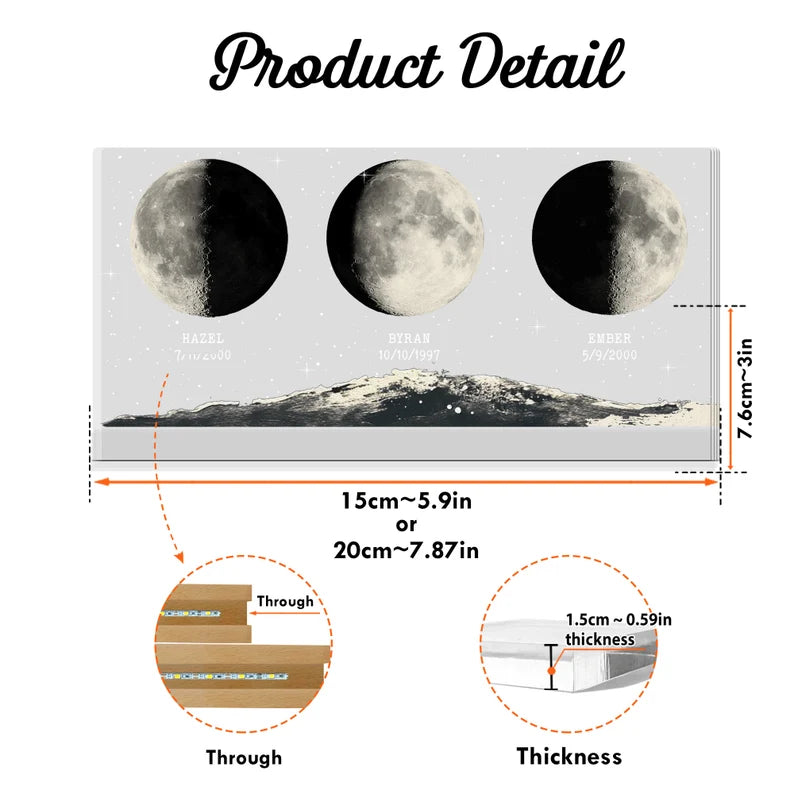 Personalized Moon Phase Night Light For Dad, Custom Dad Gift, Father's Day Gift, Gift for Dad, Best Dad Gift, Gift For Husband. FDBILUMIE9