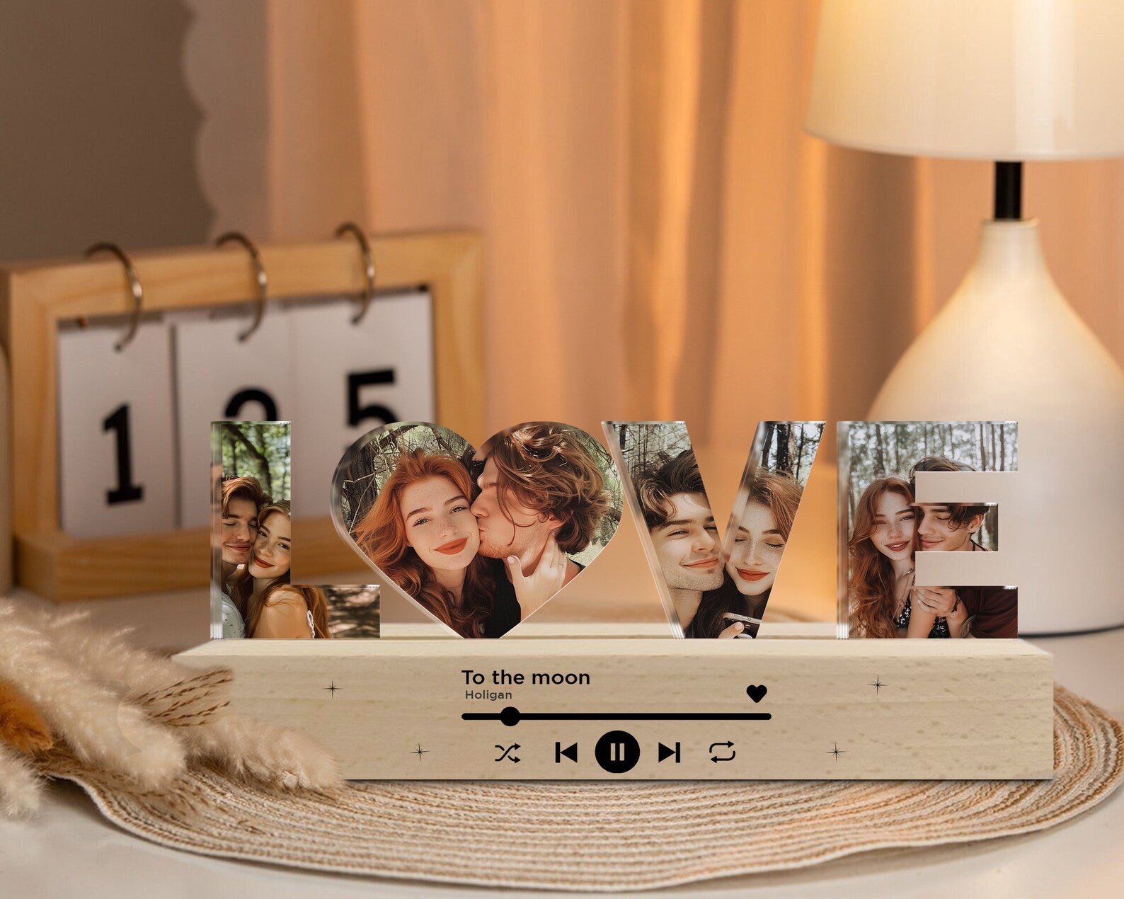 Personalized Acrylic Music Photo Night Light, Custom Couple Photo Gift, Anniversary Gift, Gift for Couple, Gift for Girlfriend, Gift For Her. NLFRBILUMIE7