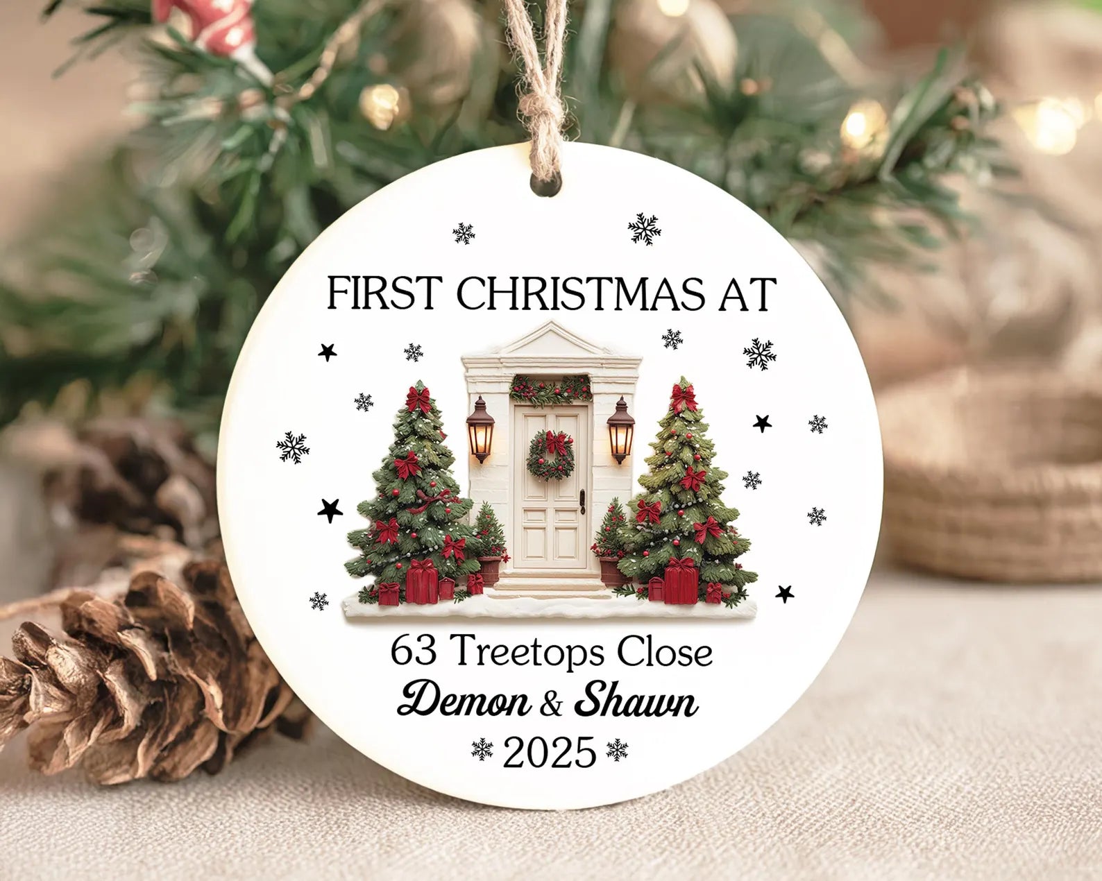Custom New Home Christmas Ornament, First Christmas in Our New Home Ornament, First Home Ornament, Gift For Couple, Housewarming Gift. COBILUMIE71