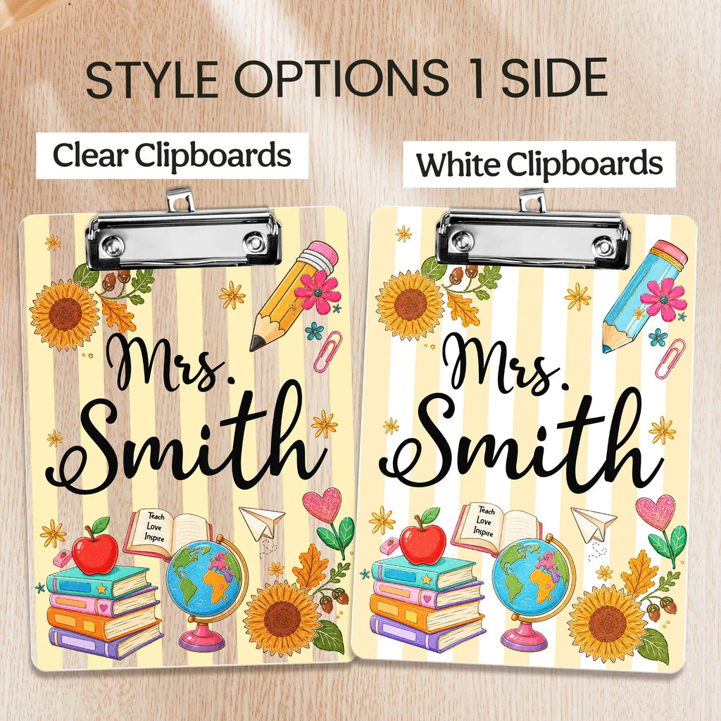Custom Teacher Name Clipboard, Custom Teacher Appreciation Gift, Back To School Gift, New Teacher Gift, Gift From Kids, School Supplies. BTSBILUMIE6
