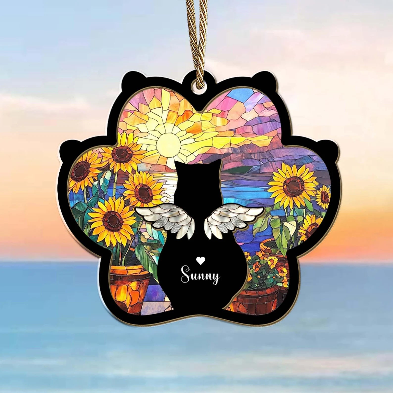 Custom Cat Loss Suncatcher, Custom Pet Memorial Gift, Pet Loss Sympathy Gift, Cat Lover Gift, Pet Remembrance Gift, Window Hanging. SCCBILUMMIE3