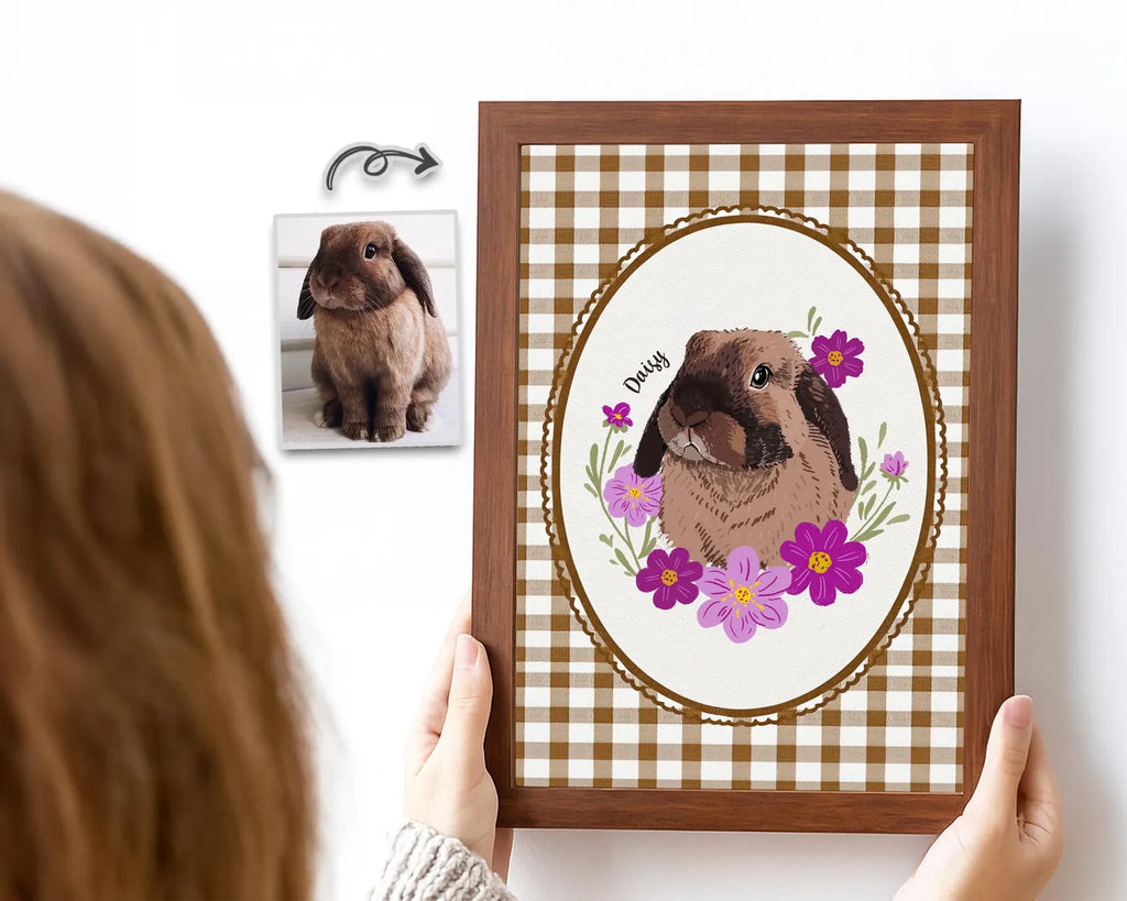 Custom Pet Portrait Poster, Custom Dog Portrait Using Photo, Pet Portrait Wall Art, Cat Portrait Gift, Pet Memorial Gift, Pet Lover Gift. PTBILUMIE3