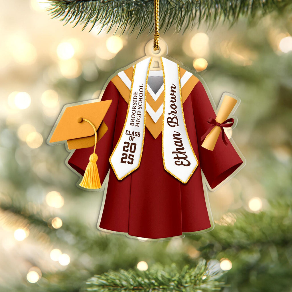 Personalized Graduation Christmas Ornament, Class of 2025 Ornament, High School Graduation Ornament, New Graduate Gift, Graduation Gift. COBILUMIE43