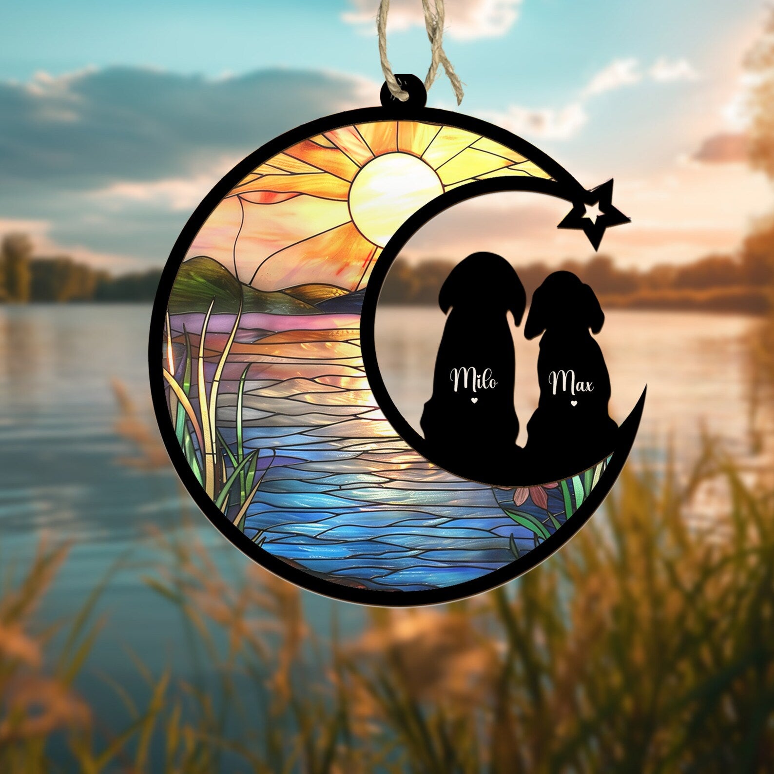 Personalized Loss Of Dog Sympathy Gift, Custom Dog Memorial Suncatcher, Dog Memorial Gift, Loss of Dog Gift, Dog Remembrance Gift. SCCBILUMMIE5