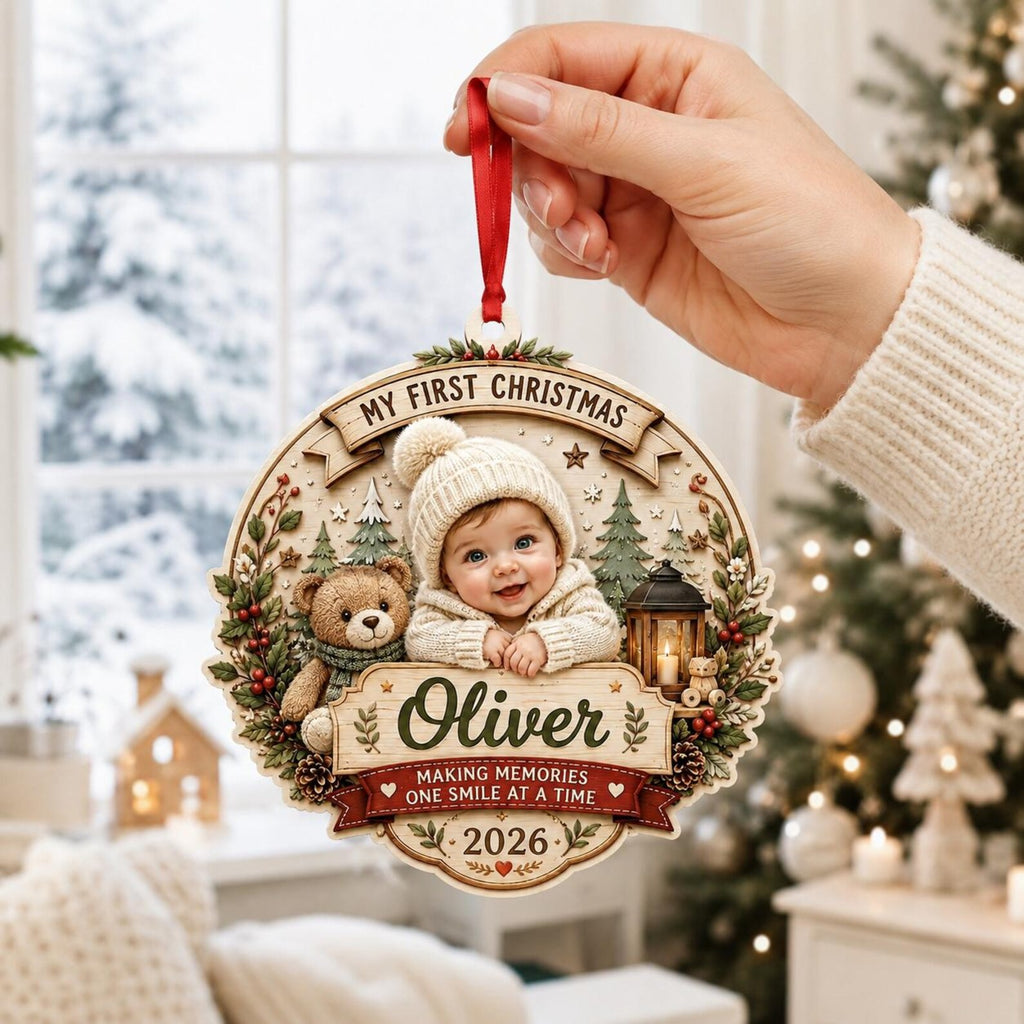 Personalized Farm Christmas Ornament, Custom Name Pig Barn Ornament, Farmer Family Gift, Rustic Wooden Homestead Christmas Decor	COBILUMIE120