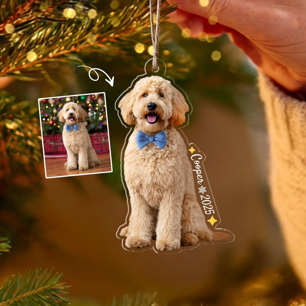 Custom Pet Portrait From Photo Ornament, Custom Pet Christmas Ornament, Dog Lover Gift, Pet's First Christmas Gift, Christmas Decor. COBILUMIE39