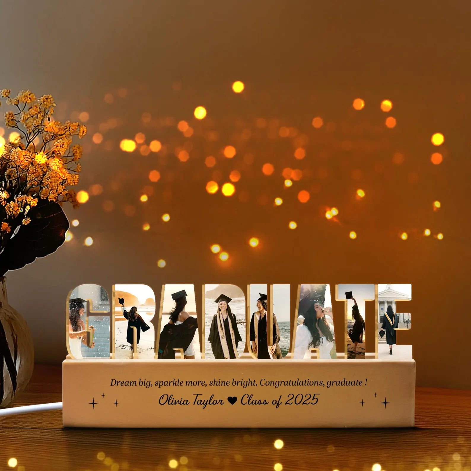 Personalized Graduate Photo Collage Night Light, Class of 2027 Gift, Graduation Gift, Senior Gift, High School Grad Gift, New Grad Gift. GDFDBILUMIE2