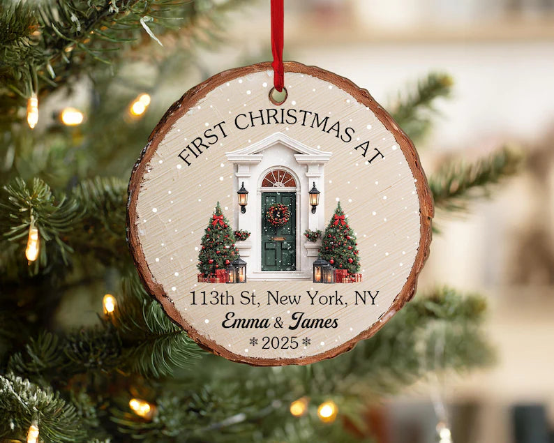 Custom New Home Ornament, Custom First Christmas in Our New Home Keepsake, First Home Ornament, Address Ornament, Christmas Decoration. COBILUMIE5