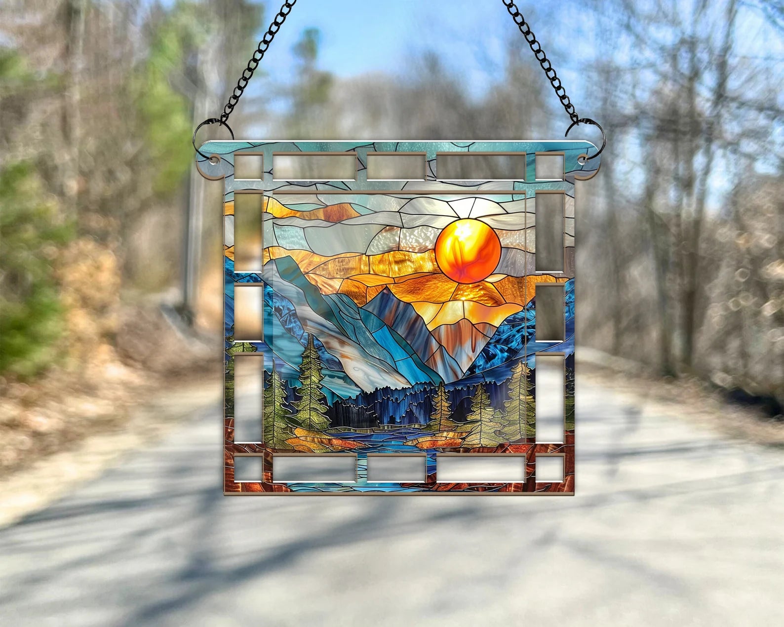 Glacier National Park Window Hangings Suncatcher, US National Parks Suncatcher, Landscape Suncatcher, Traveler Gift, National Park Gifts. SCBILUMIE13
