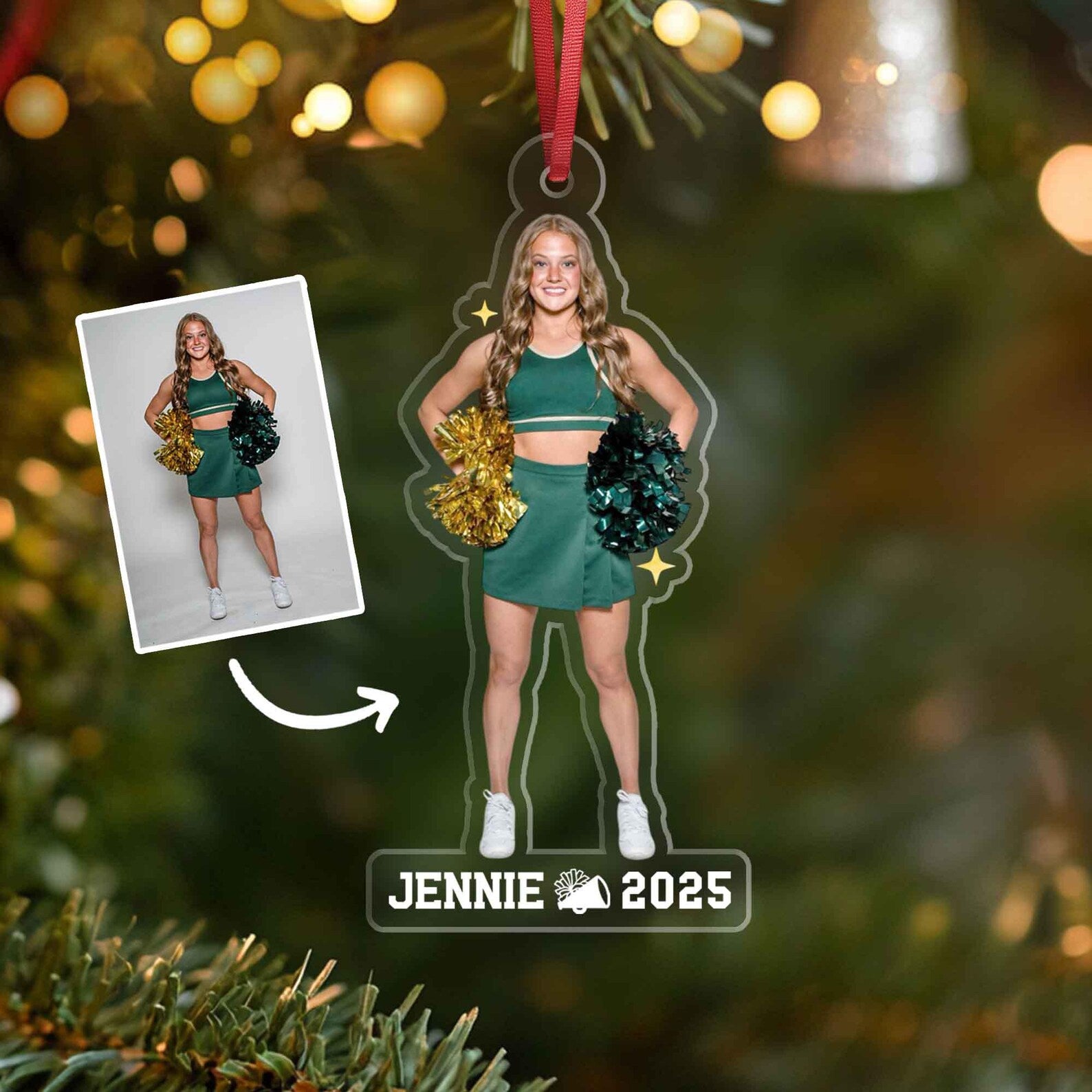 Personalized Cheerleading Christmas Ornament, Custom Sport Photo Ornament, Cheerleading Team Gift, Cheer Team Gift, Christmas Decoration. COBILUMIE62