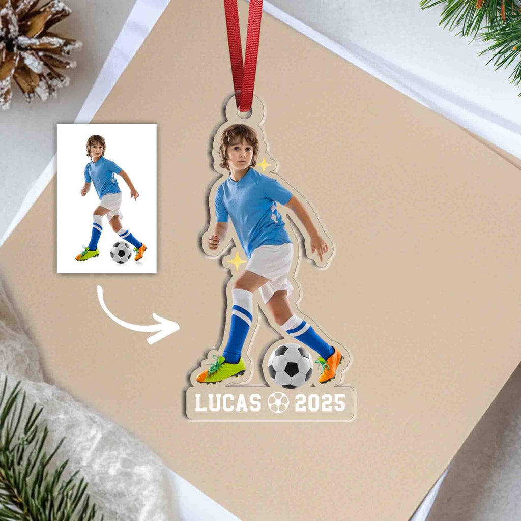 Personalized Soccer Team Ornament, Sport Photo Ornament, Soccer Player Gift, Soccer Team Gift, Soccer Coach Gift, Christmas Ornament COBILUMIE53