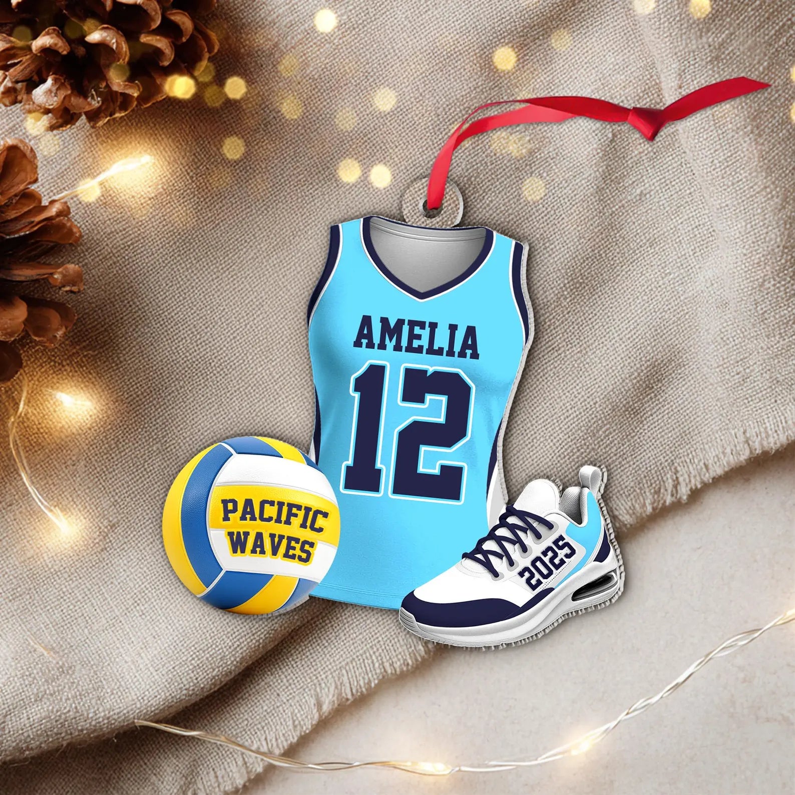 Personalized Volleyball Player Ornament, Sport Christmas Ornament, Volleyball Mom Gift, Volleyball Team Gift, Team Christmas Gifts. COBILUMIE76