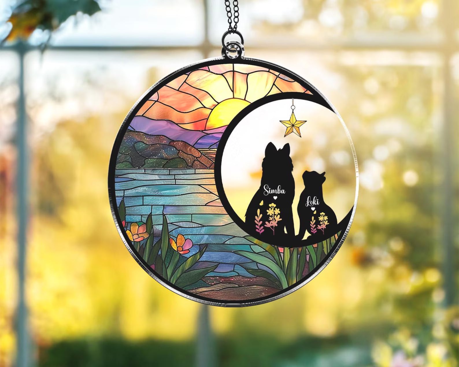 Custom Dog Memorial Suncatcher, Custom Pet Memorial Gift, Dog Lover Gift, Pet Loss Sympathy Gift, Loss Of Dog Gift, Pet Remembrance Gift. SCCBILUMMIE17
