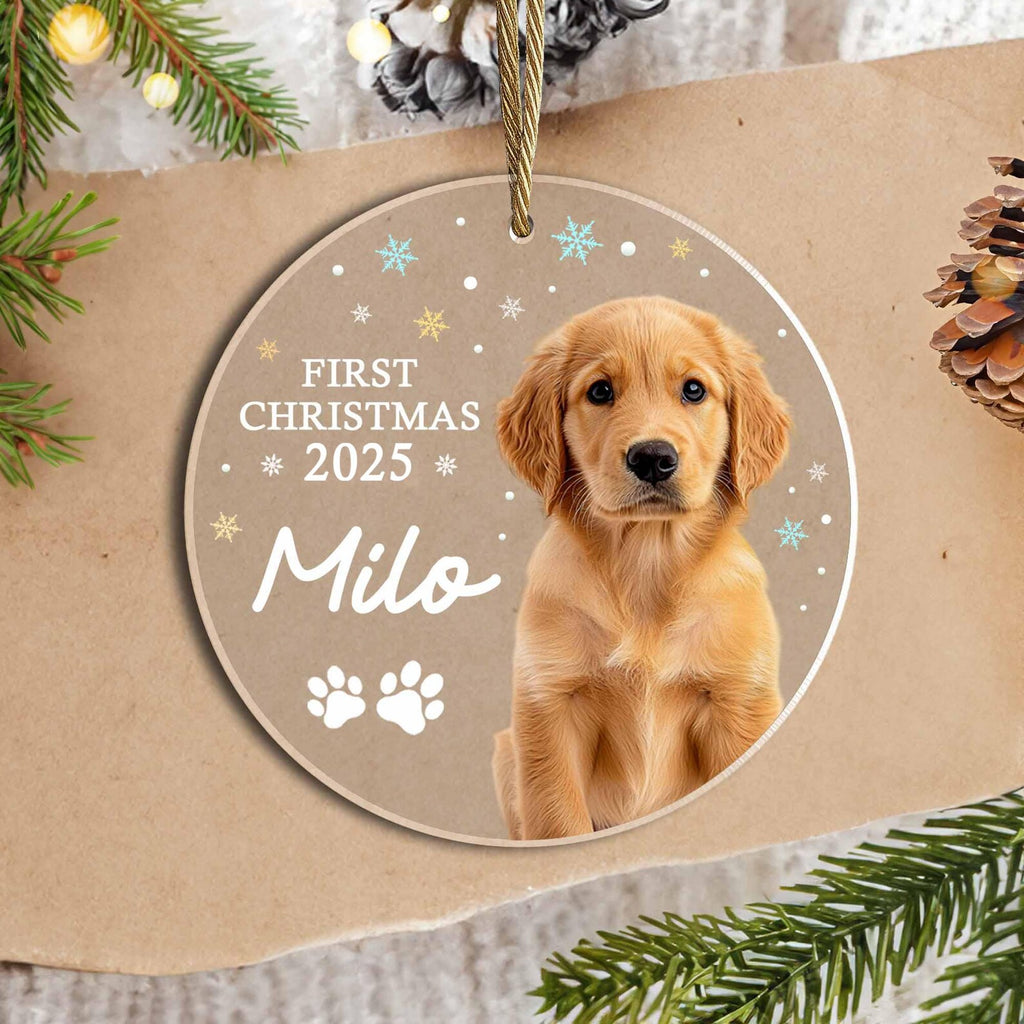 Personalized Pet First Christmas Ornament, Custom Pet Photo Ornament, Dog Christmas Ornament, Cat Christmas Gift, Christmas Decoration. COBILUMIE31