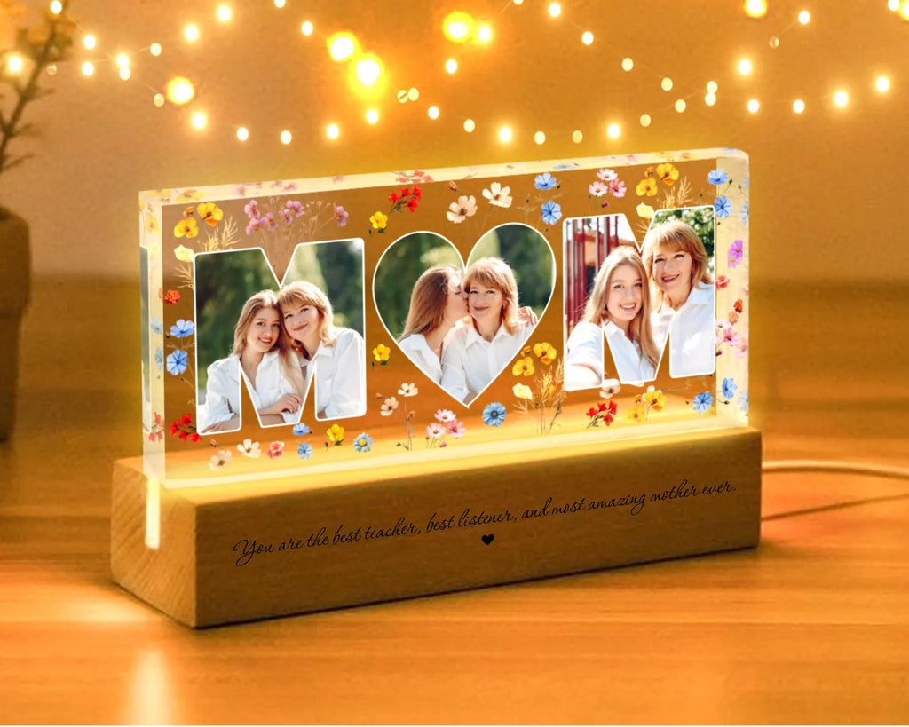 Custom Mom And Daughter Photo Collage Night Light, Mother's Day Gift, Family Photo Gift, Gift For Mom, Mom Birthday Gift, Mom Gift From Kids. NLFRBILUMIE31