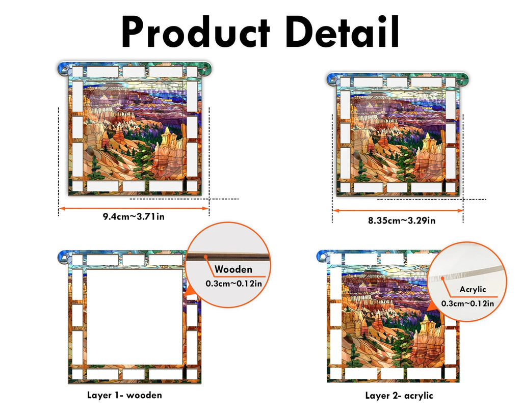 Bryce Canyon National Park Suncatcher, US National Parks Window Hanging Suncatcher, Landscape Suncatcher, Traveler Gift, Housewarming Gift. SCBILUMIE11
