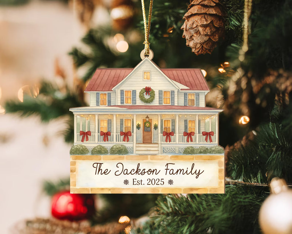 Personalized New Home Ornament, House Photo Ornament, New Home Christmas Gift, Housewarming Gift, Realtor Client Gift, Christmas Decor. COBILUMIE16