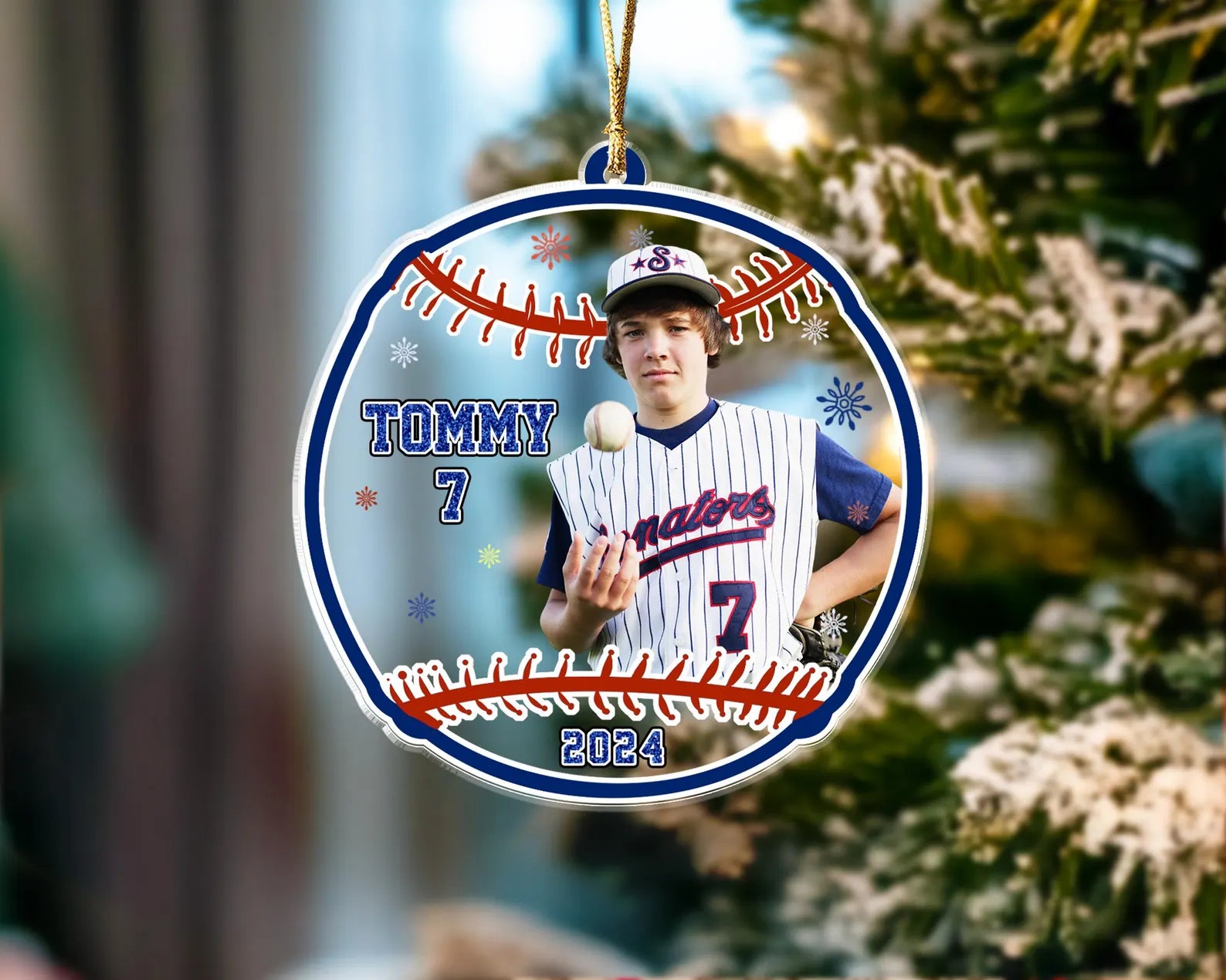 Custom Baseball Photo Christmas Ornament, Sport Ornament, Baseball Christmas Gift, Baseball Player Gift, Baseball Team Gift, Christmas Decor. COBILUMIE23