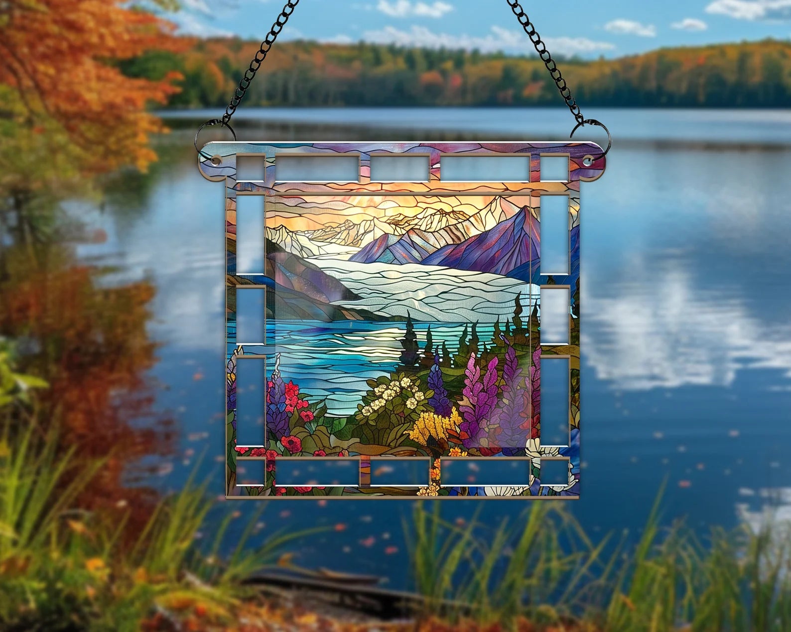 Kenai Fjords National Park Window Hangings Suncatcher, National Park Gifts, US National Parks Suncatcher, Window Decor, Housewarming Gift. SCBILUMIE19