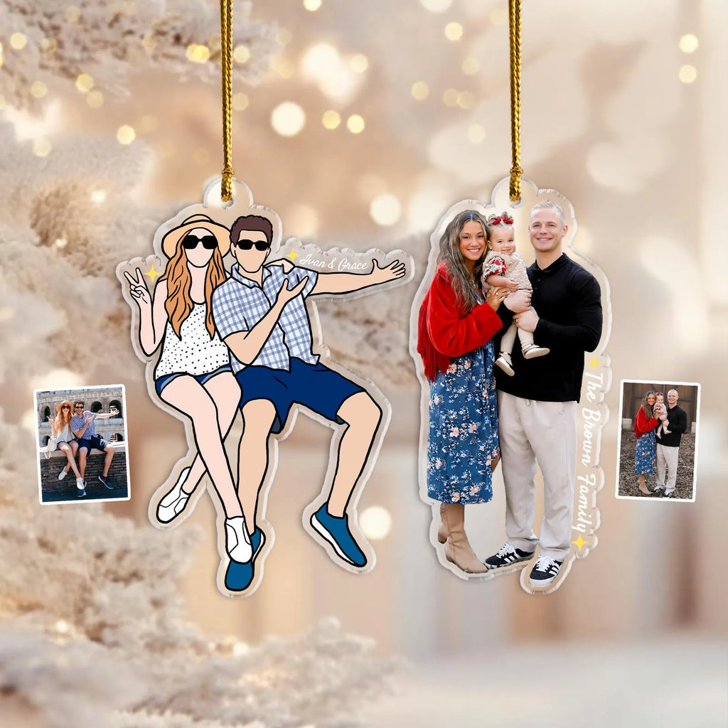 Custom Our First Christmas Ornament, Custom Family With Pets Ornament, Family Christmas Ornament, Family Christmas Gift, Christmas Decor COBILUMIE50