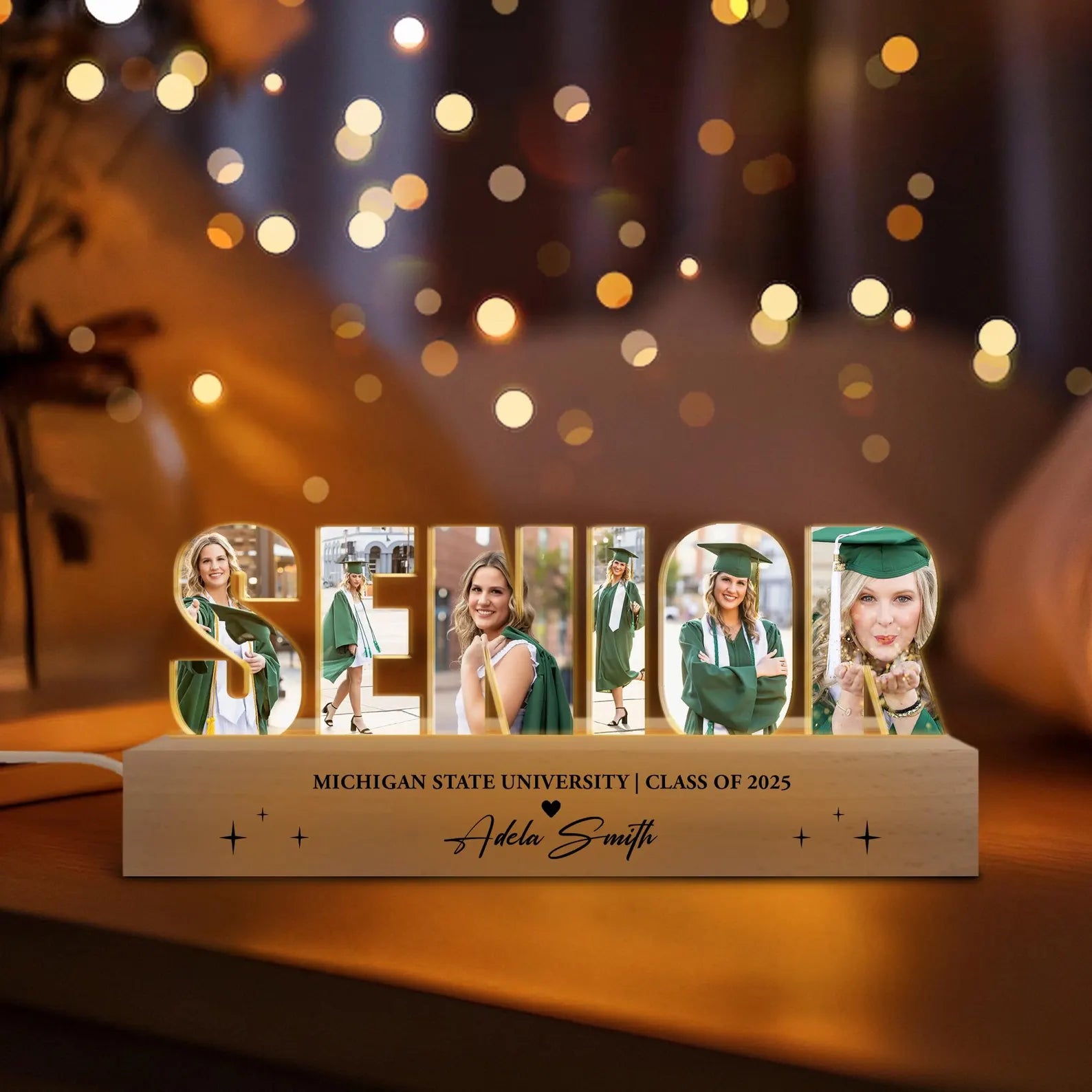 Personalized Senior Photo Collage Night Light, Custom Graduation Gift, Senior Gift, Class of 2027 Gift, Gift For Daughter, New Graduate Gift. GDFDBILUMIE3