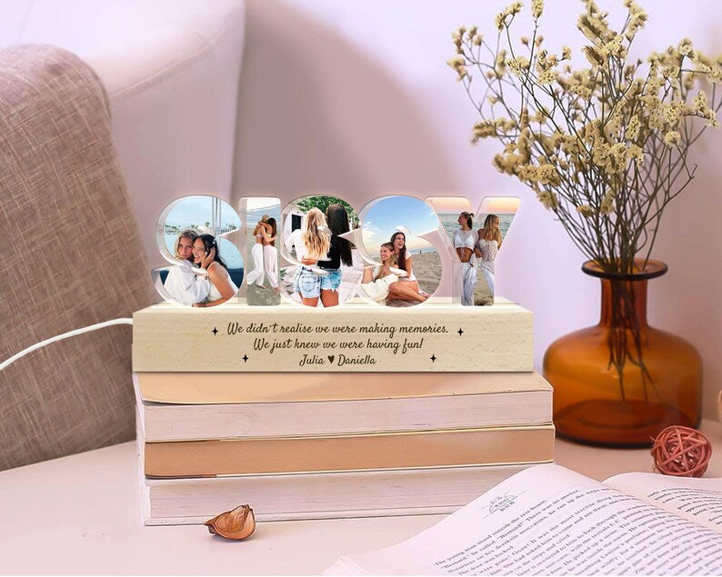 Personalized Sissy Photo Collage Night Light, Sister Christmas Gift, Big Sister Gift, Sister Gifts, Family Night Light, Gift For Sisterv NLFRBILUMIE28