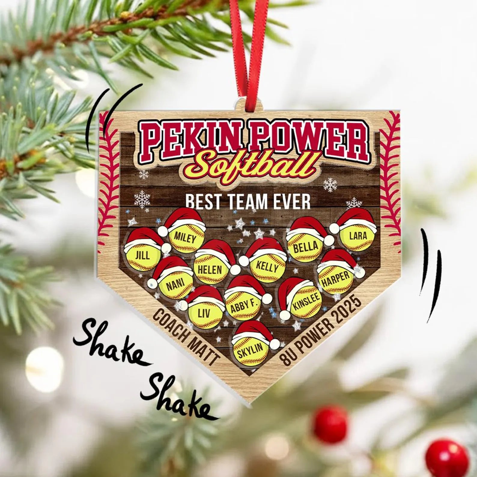 Custom Softball Christmas Ornament, Custom Sport Ornament, Softball Player Gift, Softball Coach Gift, Softball Team Christmas Gifts. COBILUMIE33