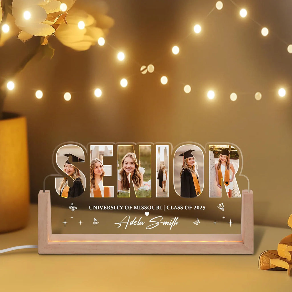 Custom Senior Photo Collage Night Light, Custom Class of 2027 Gift, Graduation Gift, Senior Gift, Gift For Daughter, New Graduate Gift. GDFDBILUMIE4