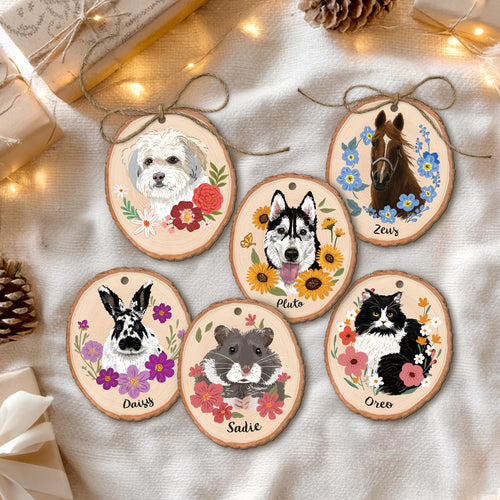 Custom Cat Portrait Christmas Ornament, Pet Portrait From Photo Ornament, Pet Memorial Gift, Dog Lover Gift, Cat Lover Gift, Christmas Decor. COBILUMIE27