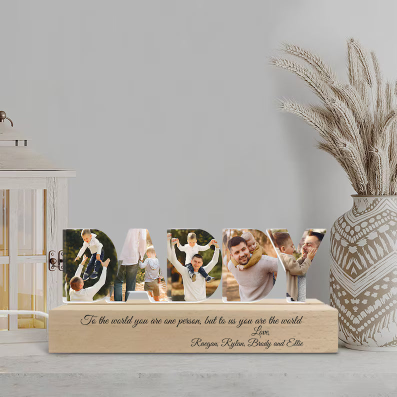 Personalized Dad Photo Collage Night Light, Custom Dad Photo Gift, Father's Day Gift, Gift for Dad, Best Dad Gift, Gift For Husband. FDBILUMIE11