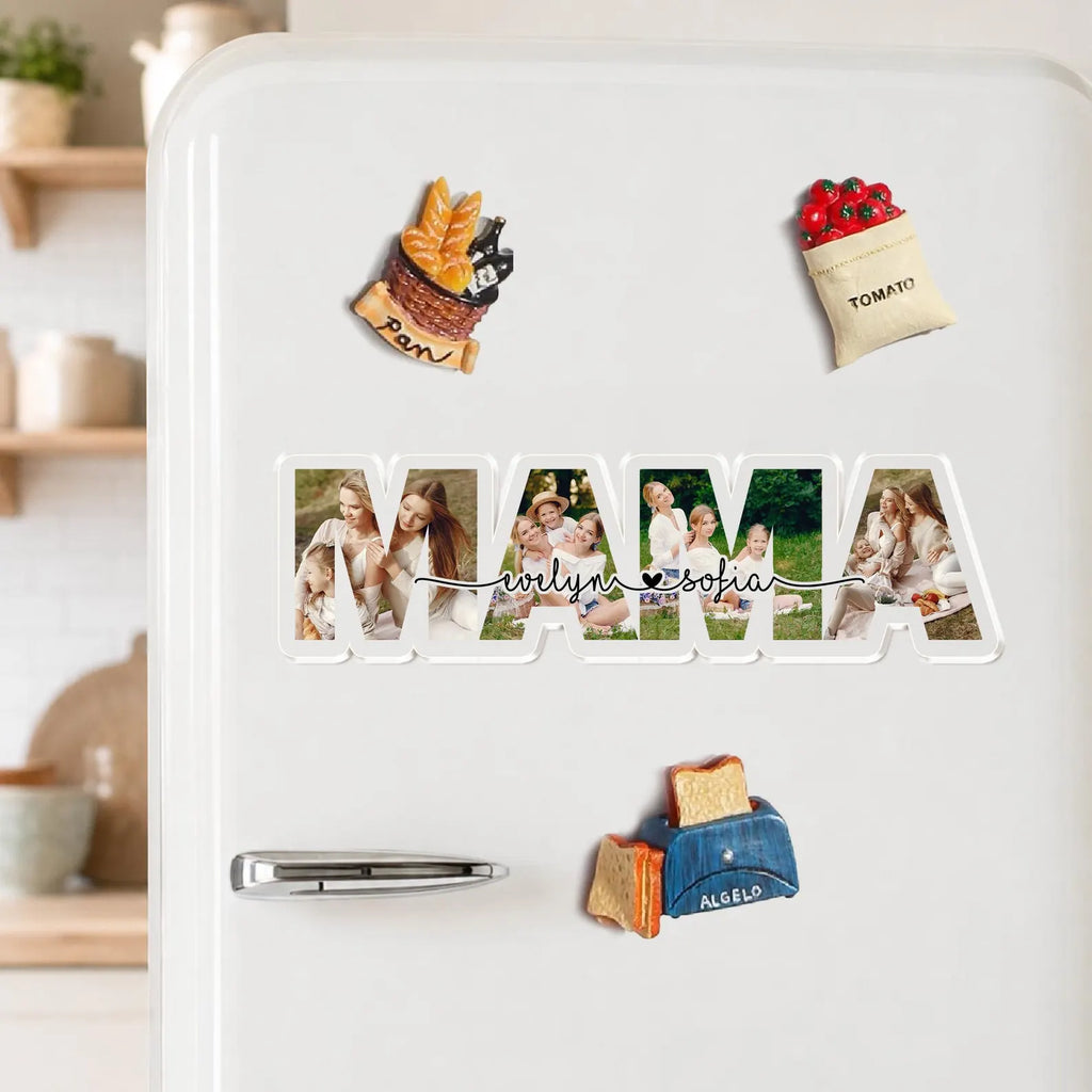 Custom Mom Photo Collage Fridge Magnet, Custom Mom Gift From Kids, Mom Birthday Gift, Mama Gift, Gift For Mom, Family Photo Gift. MDBILUMIE10