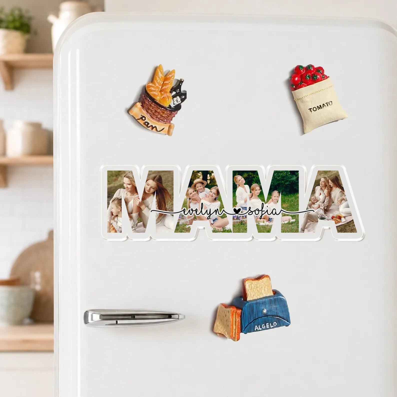 Custom Mom Photo Collage Fridge Magnet, Custom Mom Gift From Kids, Mom Birthday Gift, Mama Gift, Gift For Mom, Family Photo Gift. MDBILUMIE10