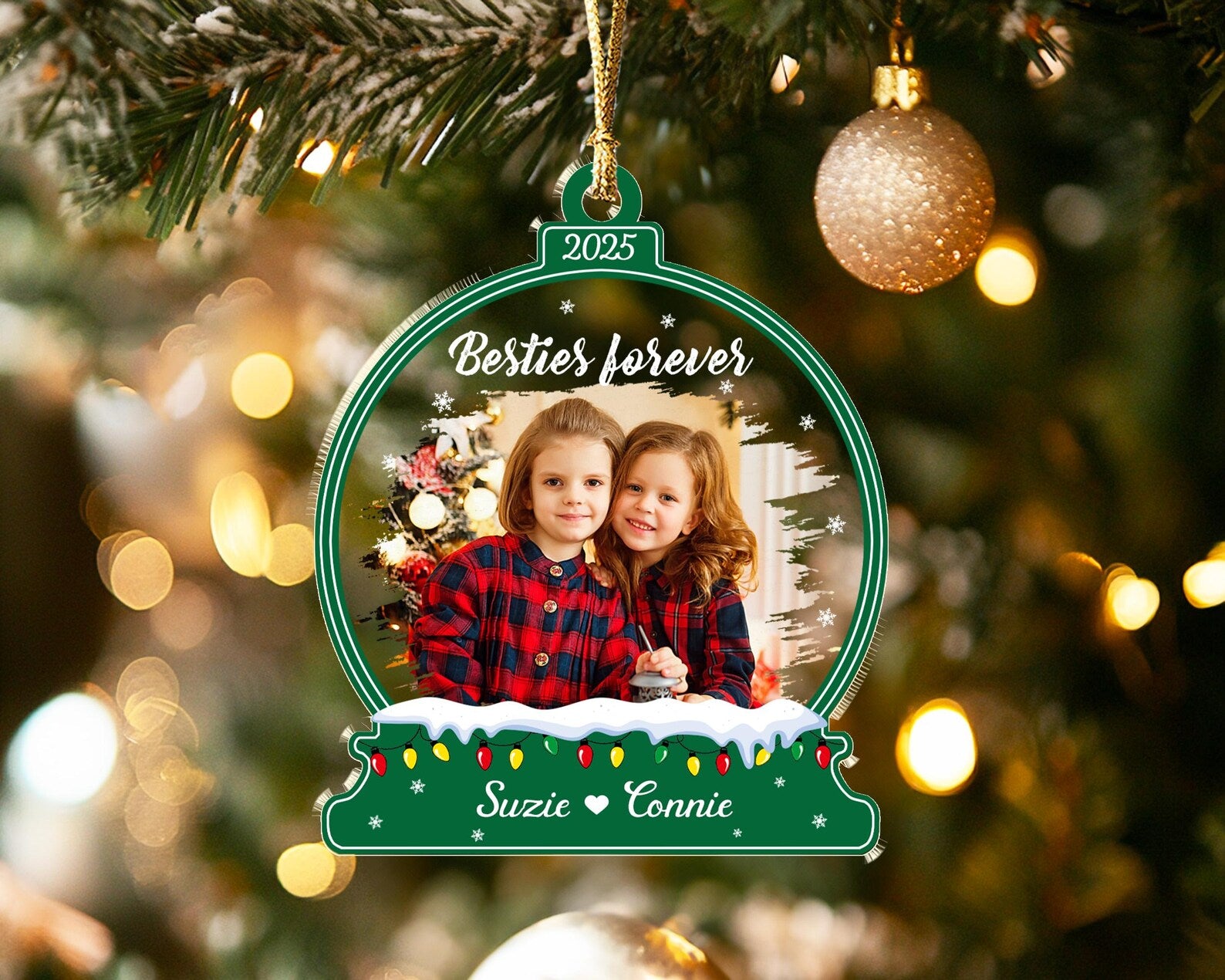 Personalized Bestie Forever Ornament, Kids Christmas Ornament, Friendship Ornament, Besties Gifts, Christmas Decor, Gift For Friends. COBILUMIE73