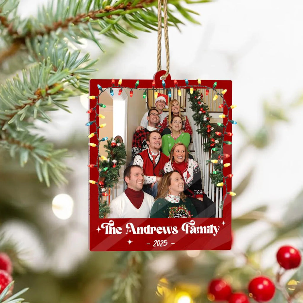 Custom Family Photo Christmas Ornament, Custom Family Picture Ornament, Family Keepsake, Big Family Ornament, Family Christmas Gift COBILUMIE48