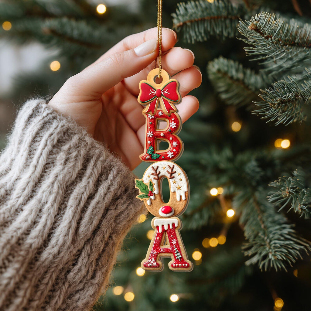Custom Gingerbread Letter Ornament, Custom Gingerbread Cookie Alphabet, Kids Name Ornament, Christmas Stocking Tag, Kids Christmas Gift. COBILUMIE78