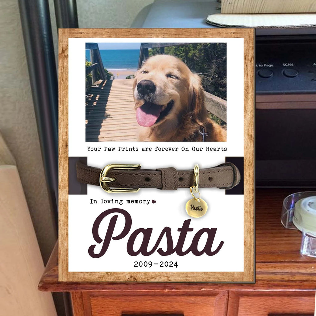 Personalized Memorial Pet Collar Sign, Custom Dog Memorial Frame, Pet Memorial Gift, Dog Loss Gift, Pet Loss Sympathy Gift, Pet Gifts. PTBILUMIE8