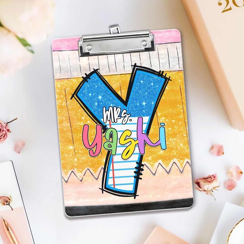 Custom Faux Glitter Teacher Clipboard, Custom Back To School Teacher Gift, Teacher Appreciation Gift, New Teacher Gift, School Supplies. BTSBILUMIE4