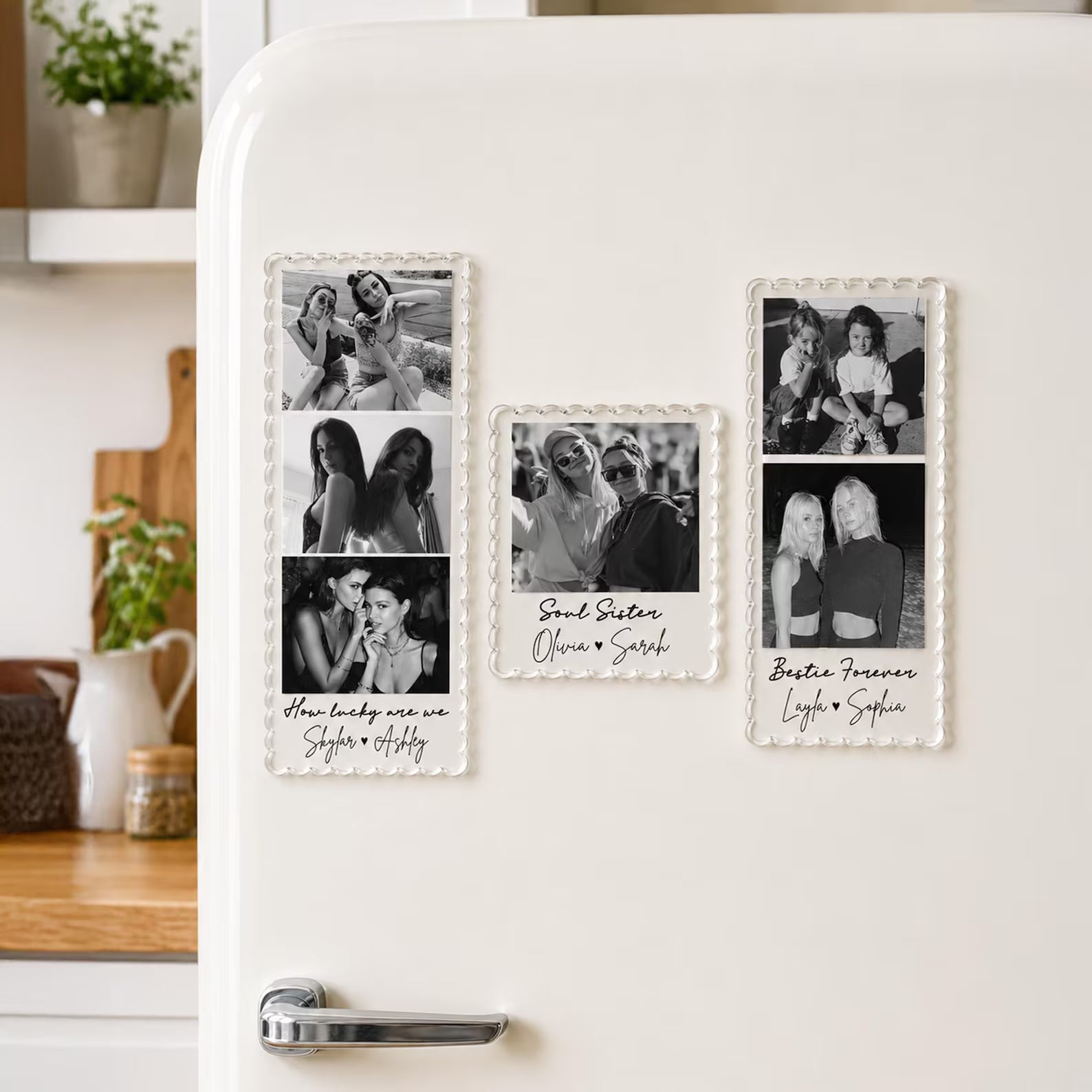 Custom Bestie Photo Strip Fridge Magnet, Bestie Birthday Gift, Friendship Gift, BFF Gift, Bridesmaid Gift, Gift For Bestie, Soul Sister Gift. PMBILUMIE2