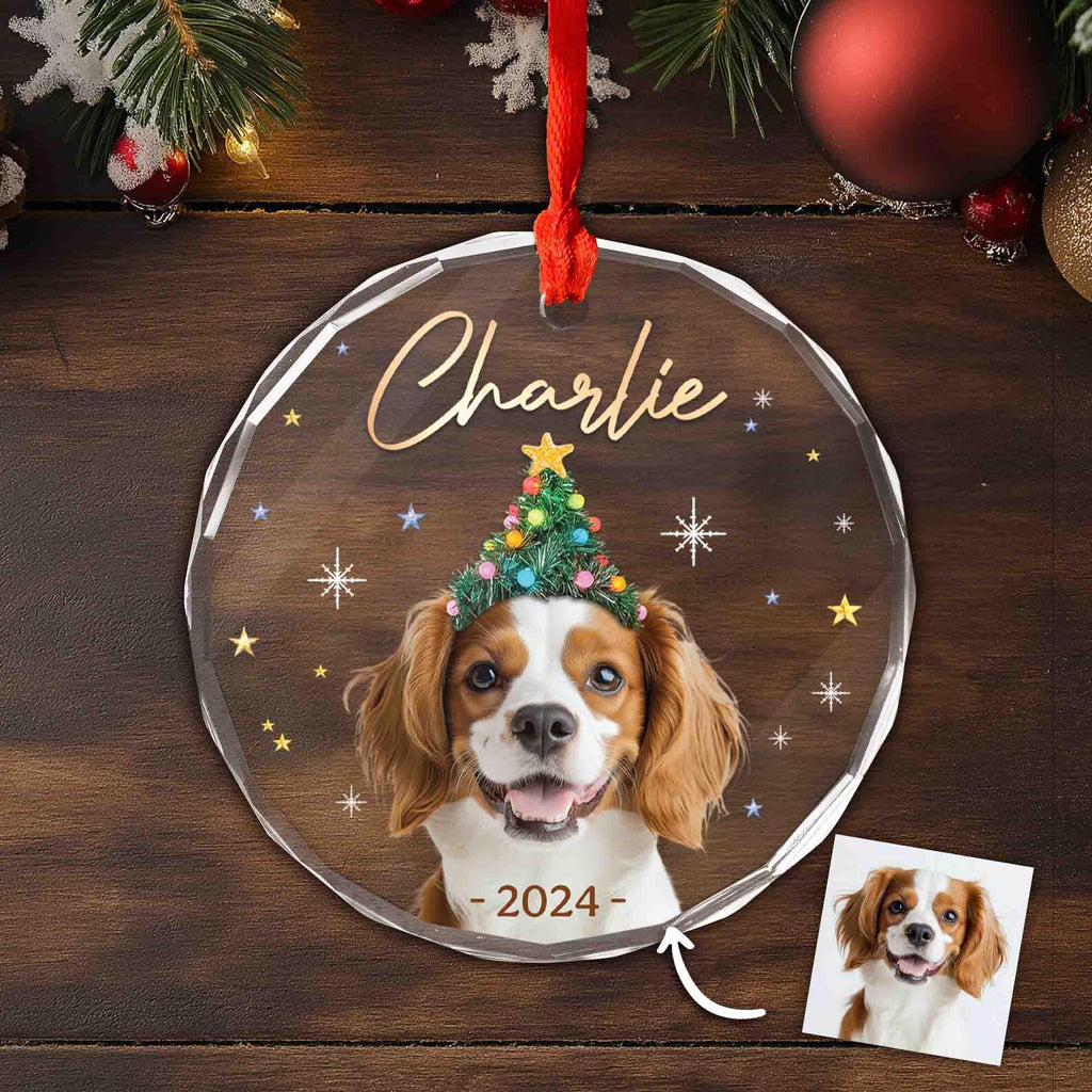 Personalized Funny Pet Glass Ornament, Dog Christmas Gift, Pet Christmas Ornament, Pet Lovers Gift, Cat Mom Gift, Christmas Decoration. COBILUMIE72