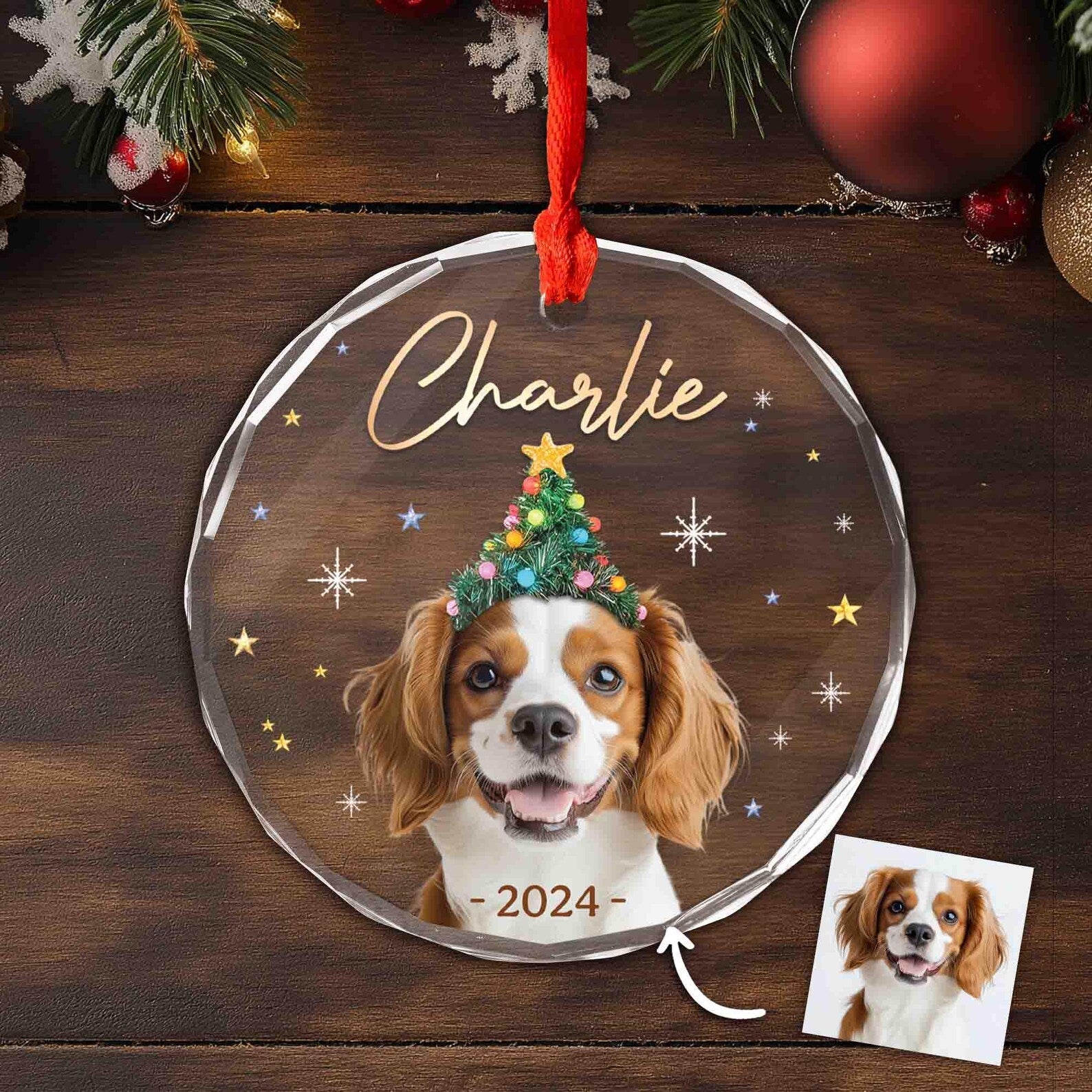 Personalized Funny Pet Glass Ornament, Dog Christmas Gift, Pet Christmas Ornament, Pet Lovers Gift, Cat Mom Gift, Christmas Decoration. COBILUMIE72
