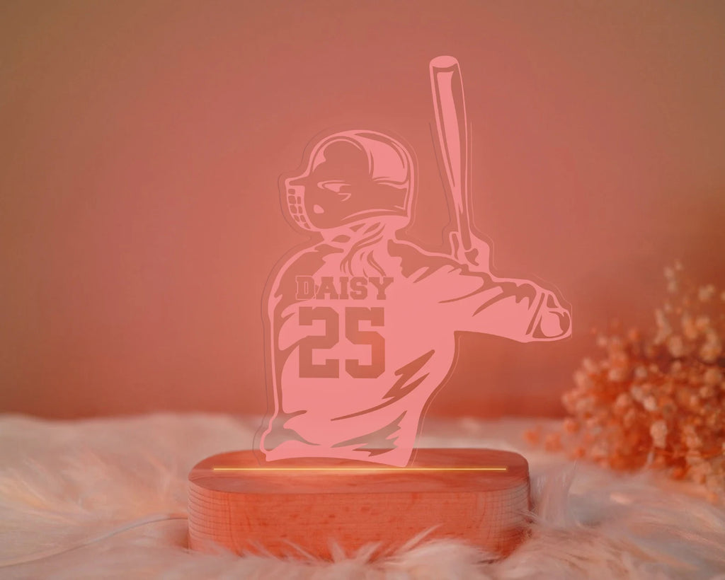Personalized Softball Player Night Light, Softball Girl Gift, Softball Player Gift, Softball Fan Gift, Softball Coach Gift, Sport Gift. NLFRBILUMIE7