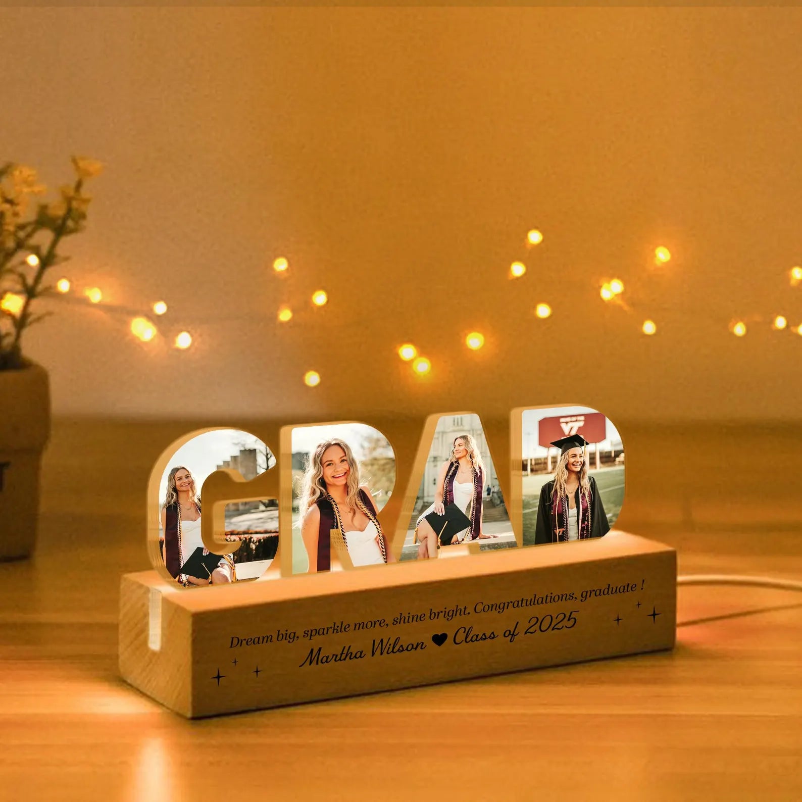 Custom Graduate Photo Collage Night Light, Custom Graduation Gift, Class of 2027 Gift, Senior Gift, High School Grad Gift, New Graduate Gift. GDFDBILUMIE1