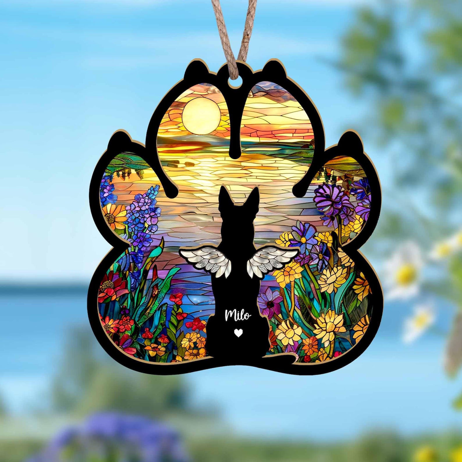 Personalized Dog Loss Sympathy Gift, Custom Dog Memorial Suncatcher, Pet Memorial Gift, Loss of Dog Gift, Dog Remembrance Gift. SCCBILUMMIE1