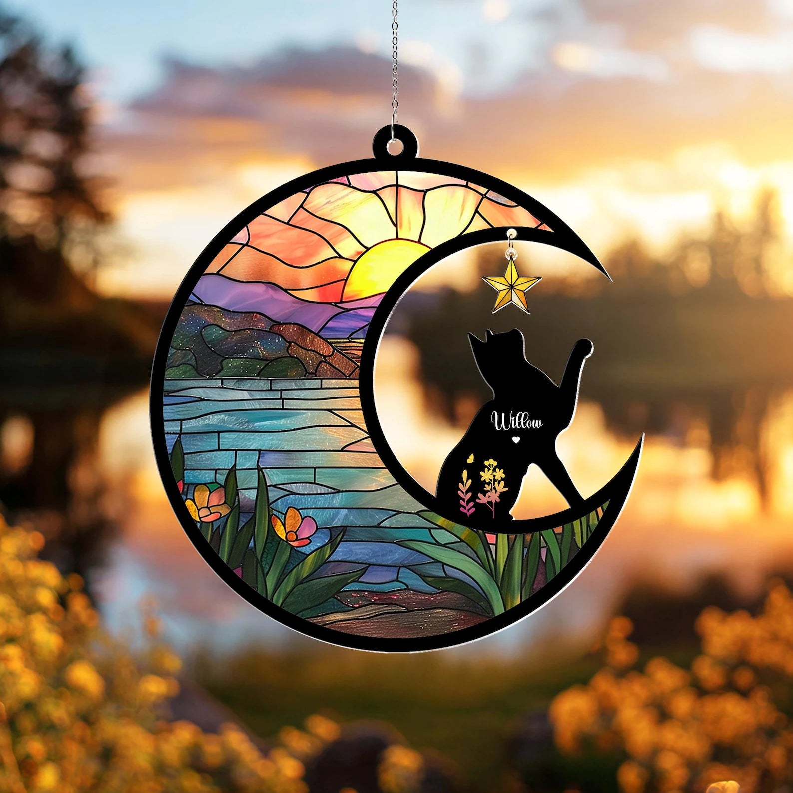 Custom Dog Memorial Suncatcher, Custom Pet Memorial Gift, Dog Lover Gift, Pet Loss Sympathy Gift, Loss Of Dog Gift, Pet Remembrance Gift. SCCBILUMMIE17