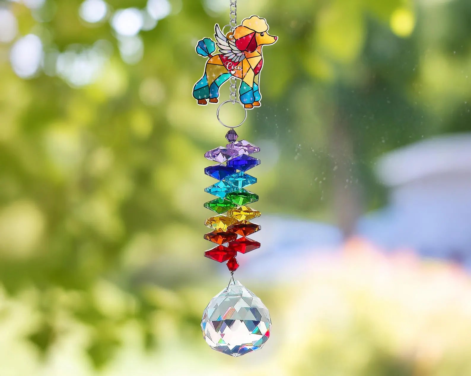 Custom Dog Crystal Rainbow Suncatcher, Dog Memorial Gift, Dog Loss Gift, Pet Loss Sympathy Gift, Dogs Remembrance Gift, Gift For Dog Mom. MGBILUMIE10