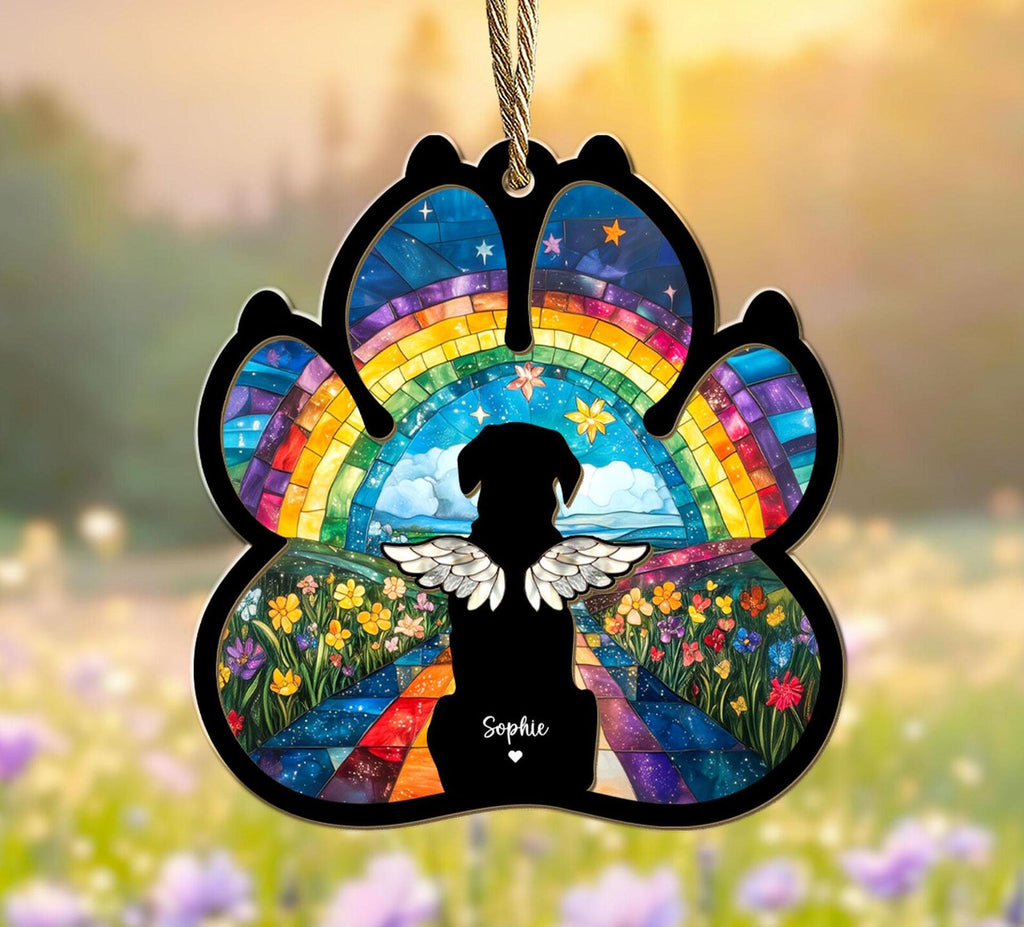 Custom Dog Memorial Suncatcher, Custom Pet Memorial Suncatcher, Loss of Dog Suncatcher Gift, Dog Remembrance Gift, Gift For Dog Lovers. SCCBILUMMIE14