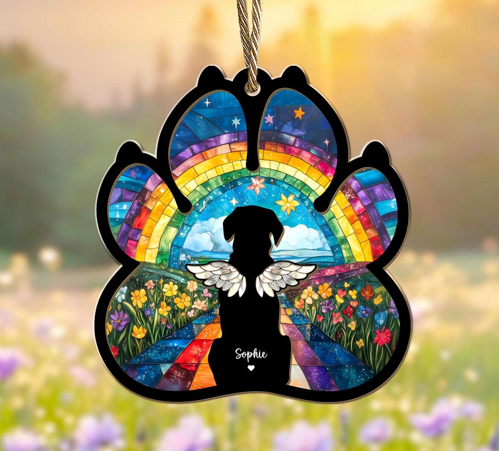 Custom Dog Memorial Suncatcher, Custom Pet Memorial Suncatcher, Loss of Dog Suncatcher Gift, Dog Remembrance Gift, Gift For Dog Lovers. SCCBILUMMIE14