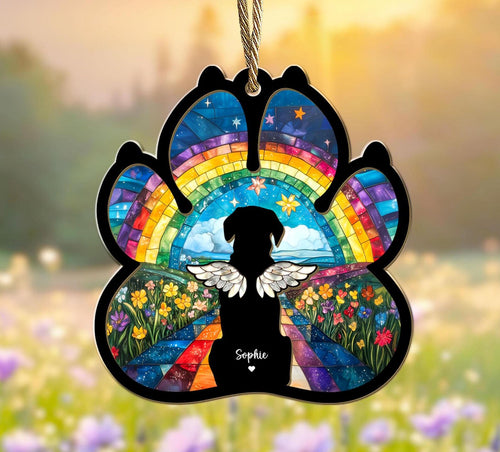 Custom Dog Memorial Suncatcher, Custom Pet Memorial Suncatcher, Loss of Dog Suncatcher Gift, Dog Remembrance Gift, Gift For Dog Lovers. SCCBILUMMIE14