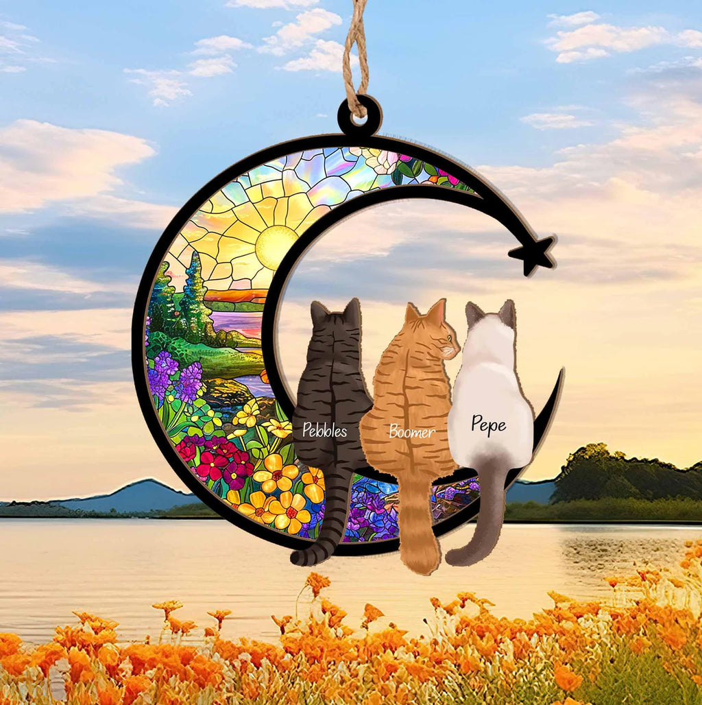 Personalized Loss Of Cats Suncatcher, Cat Memorial Suncatcher, Loss of Cats Sympathy Gift, Cat Loss Gift, Cat Remembrance Gift. SCCBILUMMIE25