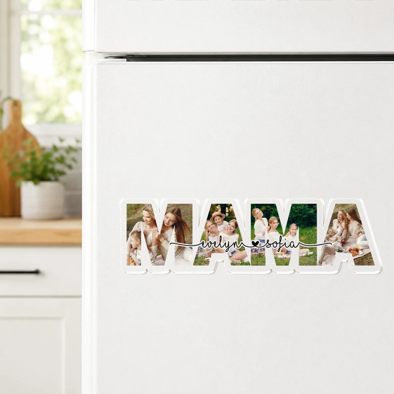 Custom Mom Photo Collage Fridge Magnet, Custom Mom Gift From Kids, Mom Birthday Gift, Mama Gift, Gift For Mom, Family Photo Gift. MDBILUMIE10